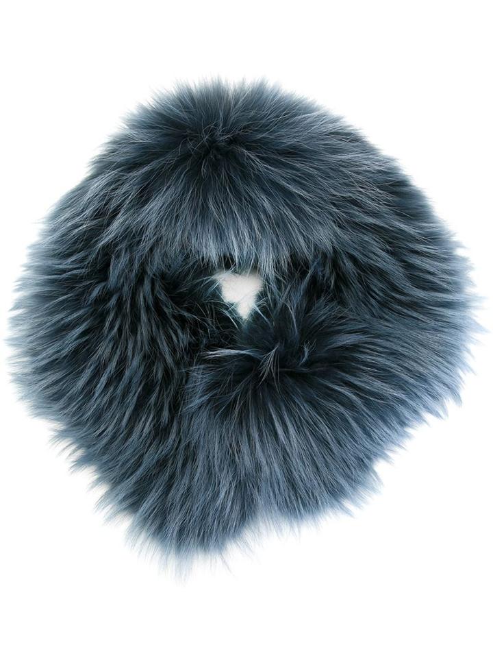 Mr & Mrs Italy Fur Scarf, Women's, Blue, Racoon Fur/viscose