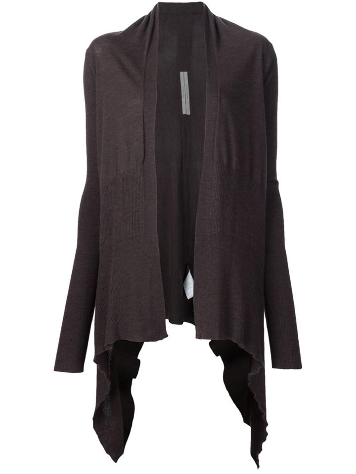 Asymmetric Cardigan, Women's, Size: Small, Brown, Virgin Wool, Rick Owens