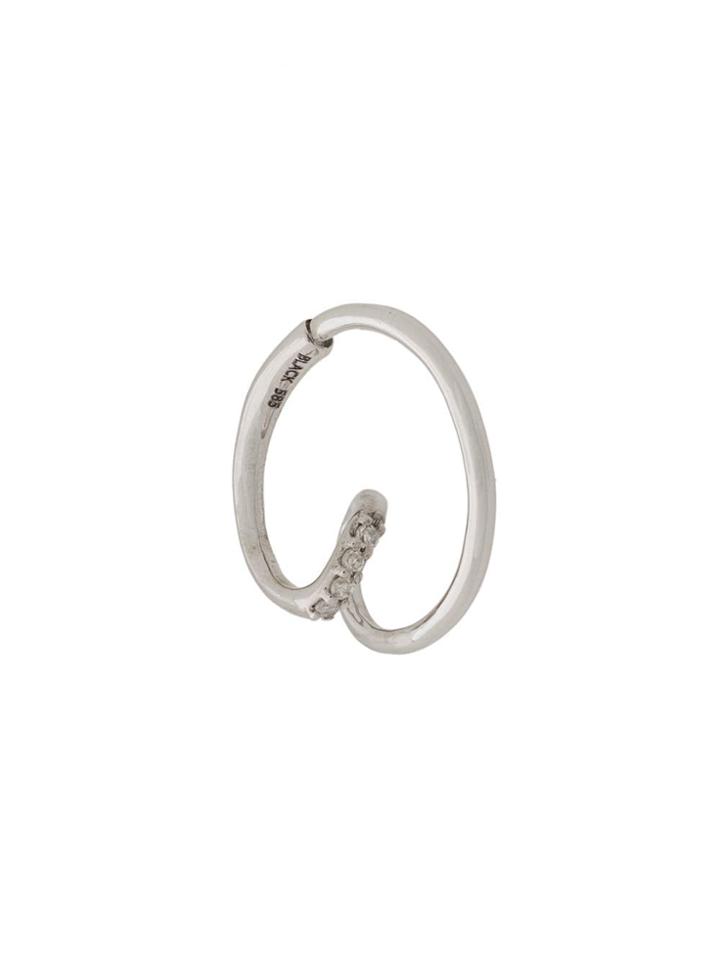 Maria Black 14kt White Gold Acrobat Diamond Hoop Earring - Silver