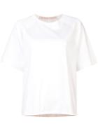 Tibi Mercerized Knit Shirred Back T-shirt - White