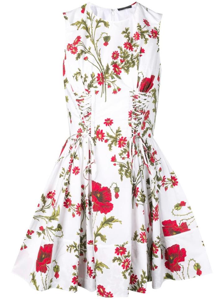 Alexander Mcqueen Poppyfield Mini Dress - White