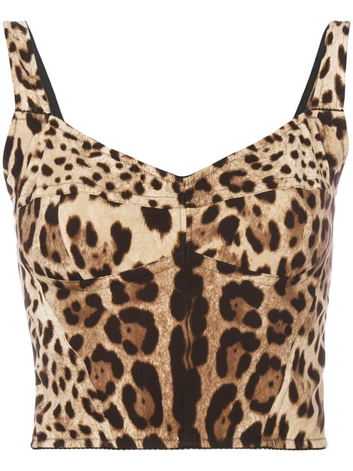Dolce & Gabbana Leopard Print Bralet Top - Brown