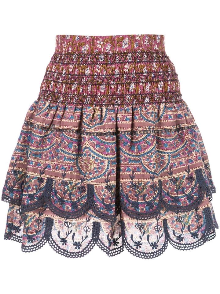 Sea High-waist Draped Skirt - Purple