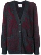 Barrie Cashmere Patterned Cardigan - Blue