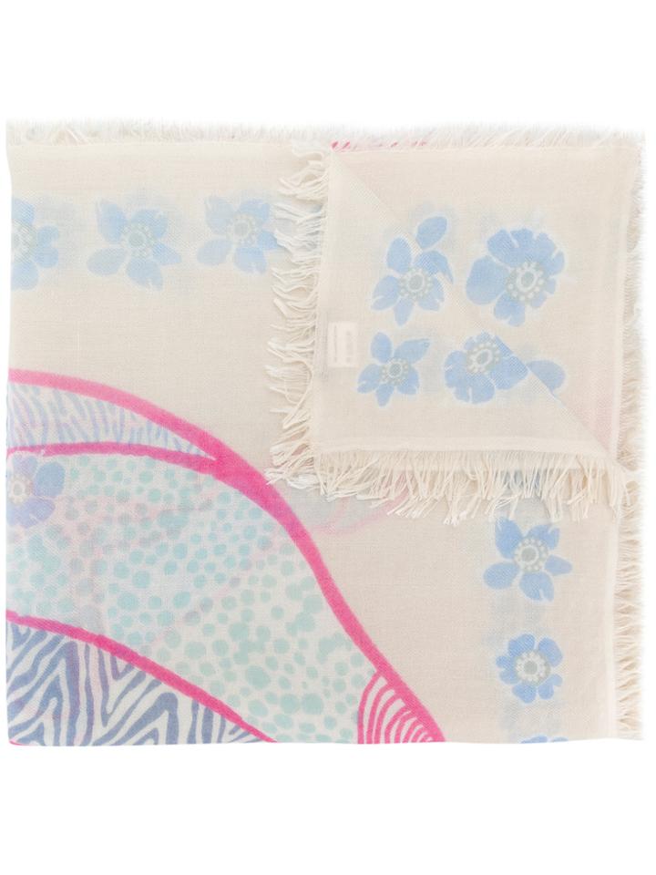 Hemisphere Cashmere Elephant Print Scarf - Nude & Neutrals