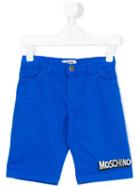 Moschino Kids - Logo Print Shorts - Kids - Cotton/elastodiene - 6 Yrs, Boy's, Blue