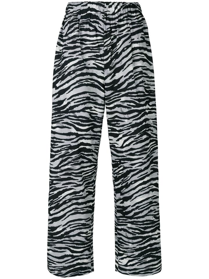 Prada Tiger Print High Waist Trousers - Grey