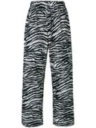 Prada Tiger Print High Waist Trousers - Grey