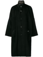 Issey Miyake Men Single-breasted Cape Coat - Black