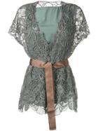 Brunello Cucinelli Layered Lace Detail Top - Green