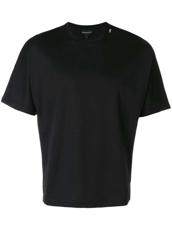 Emporio Armani Collar Logo T-shirt - Black