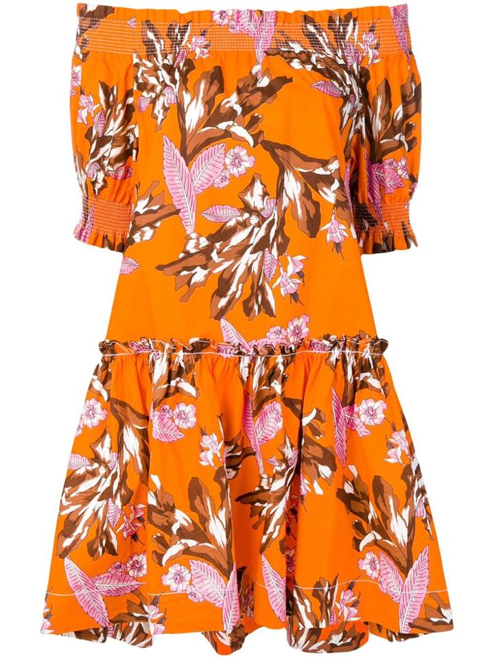 P.a.r.o.s.h. Short Floral Print Dress - 819 Arancio Multicolor