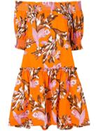 P.a.r.o.s.h. Short Floral Print Dress - 819 Arancio Multicolor
