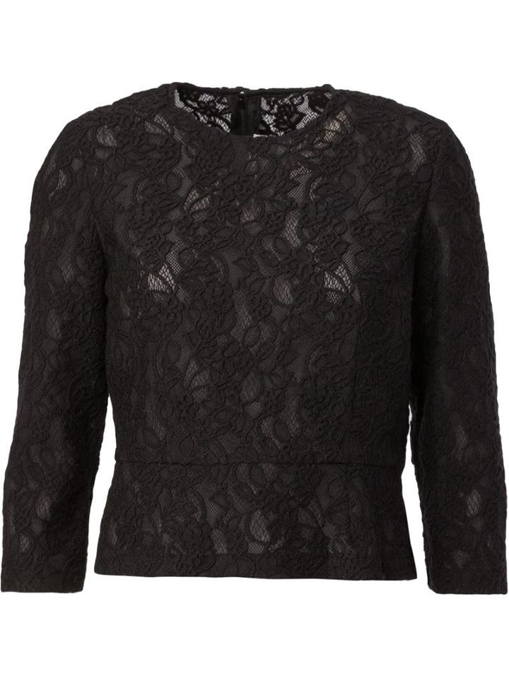 Comme Des Garçons Lace Blouse, Women's, Size: Medium, Black, Nylon/wool