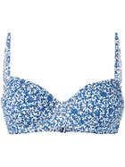 Tory Burch Floral Print Bikini Top - Blue
