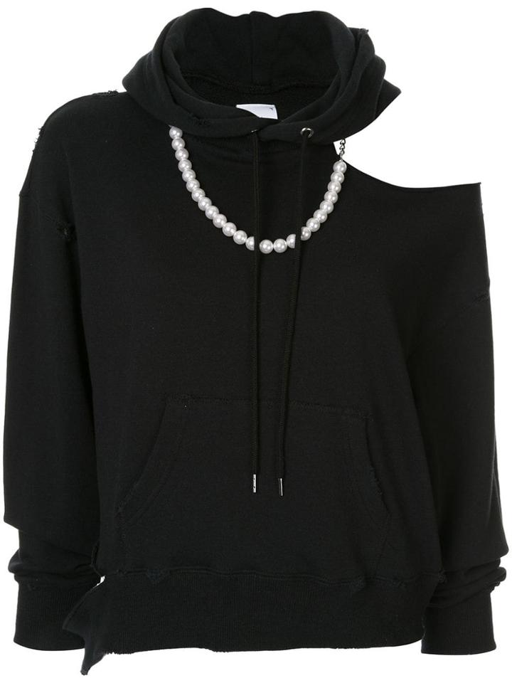 Maison Mihara Yasuhiro Distressed Slouchy Hoodie - Black