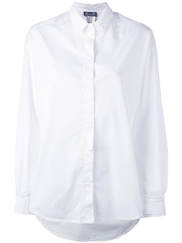 Kristensen Du Nord Curved Hem Shirt, Women's, Size: 2, White, Cotton/spandex/elastane