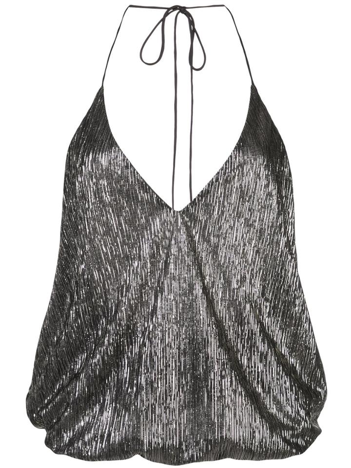 Alice+olivia Fern Halterneck Top - Black