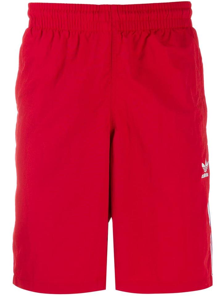 Adidas Three-stripe Track Shorts - Red
