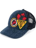 Dsquared2 Badge Embroidered Denim Baseball Cap - Blue
