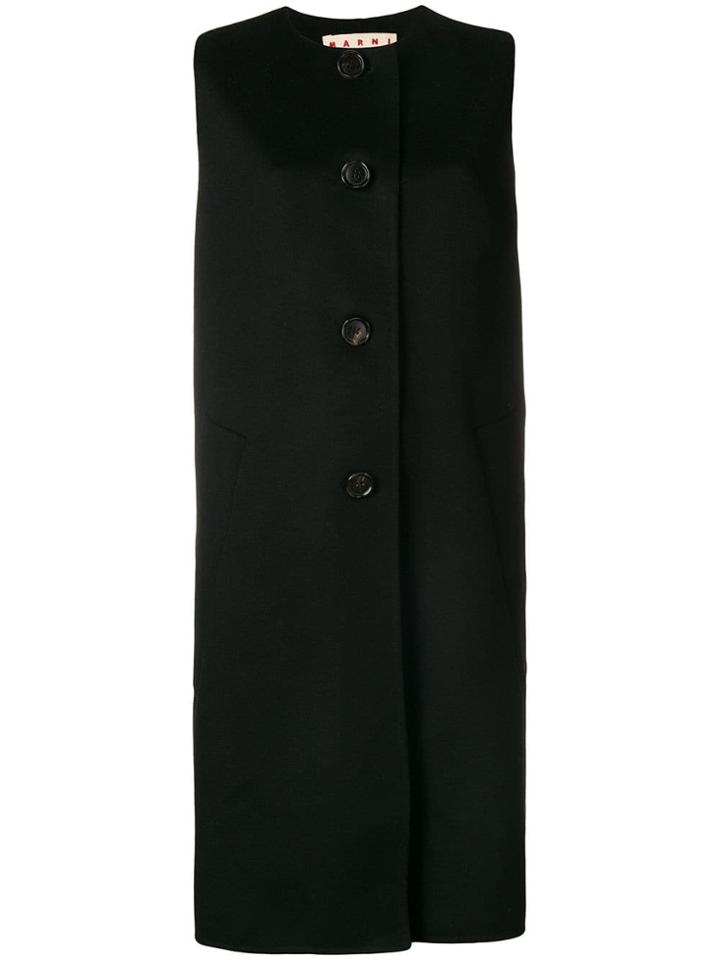 Marni Sleeveless Single-breasted Coat - Black