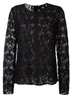 Cavalli Class Lace Longlsleeved Top, Women's, Size: 42, Black, Polyamide/polyester/viscose