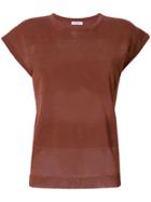 Peserico Casual Striped T-shirt - Brown