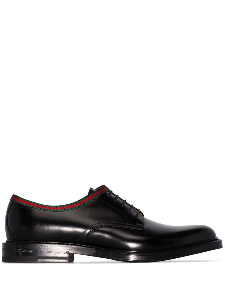 Gucci Beyond Web-trimmed Derby Shoes - Black