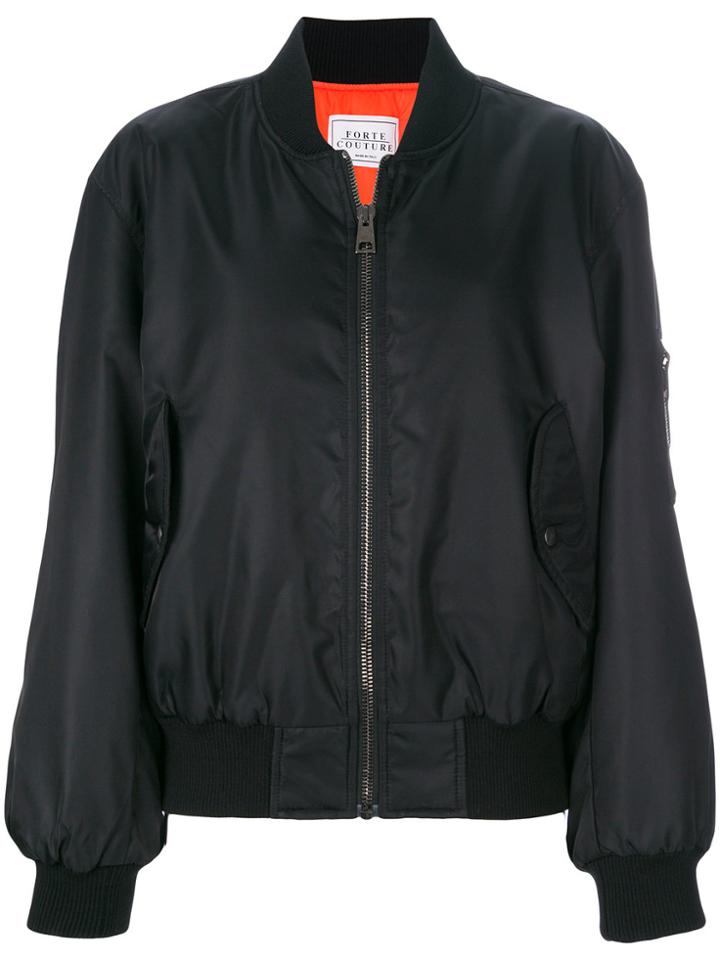 Forte Couture Classic Bomber Jacket - Black