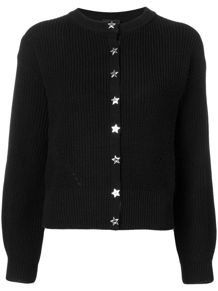 Elisabetta Franchi Ribbed Knit Cardigan - Black