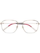 Gucci Eyewear Hexagonal Frame Glasses - Metallic