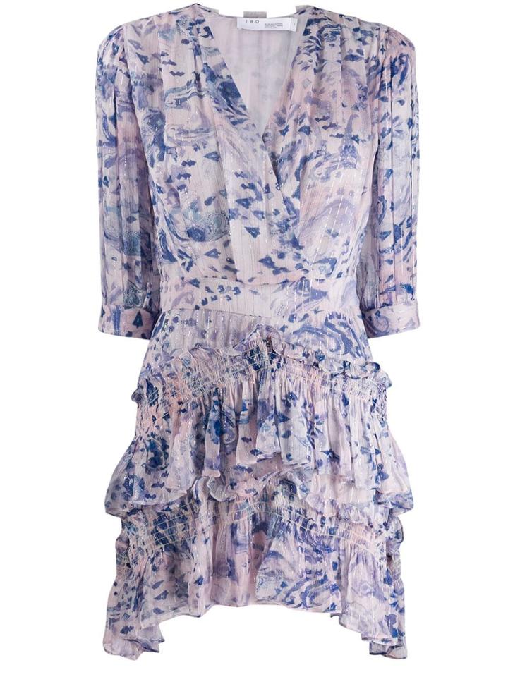 Iro Rahue Printed Ruffle Dress - Purple