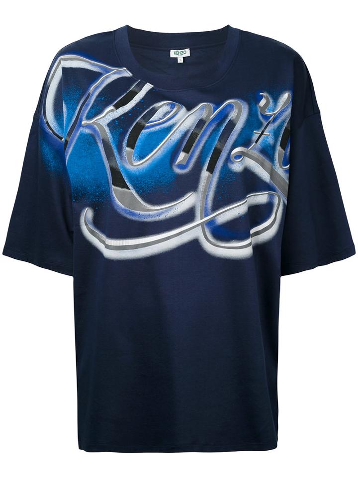 Kenzo - Kenzo Lyrics T-shirt - Women - Cotton - Xs, Blue, Cotton