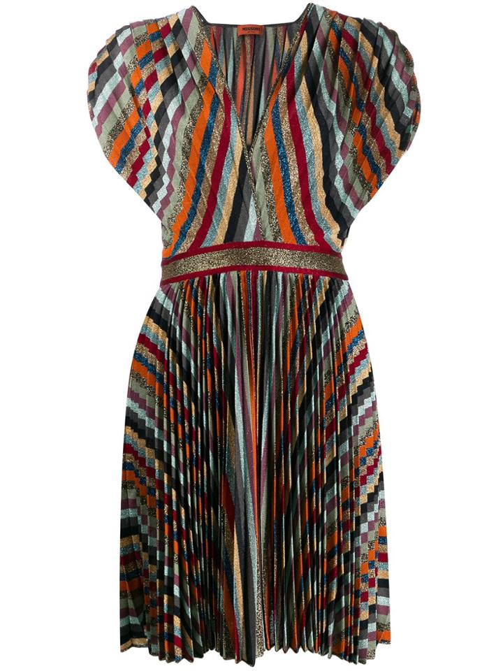 Missoni Metallic Pleated Dress - Blue