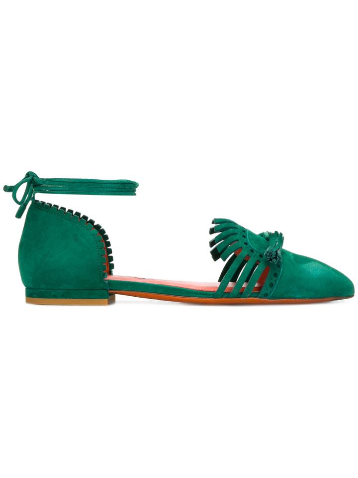 Santoni Tassel Pumps - Green