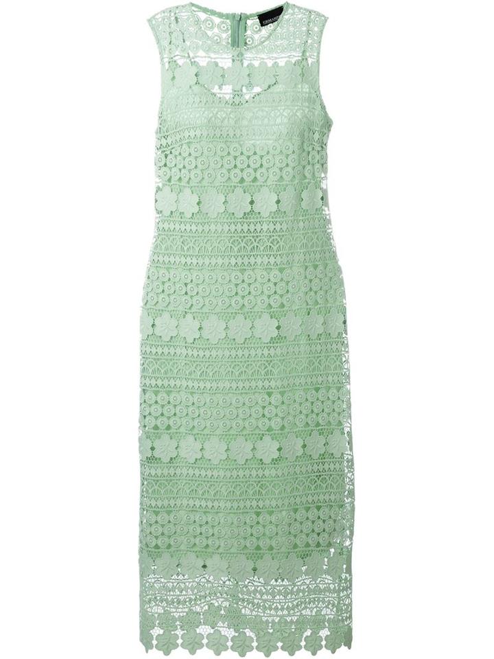 Ermanno Scervino Crochet Panel Dress, Women's, Size: 44, Green, Silk/cotton/polyester