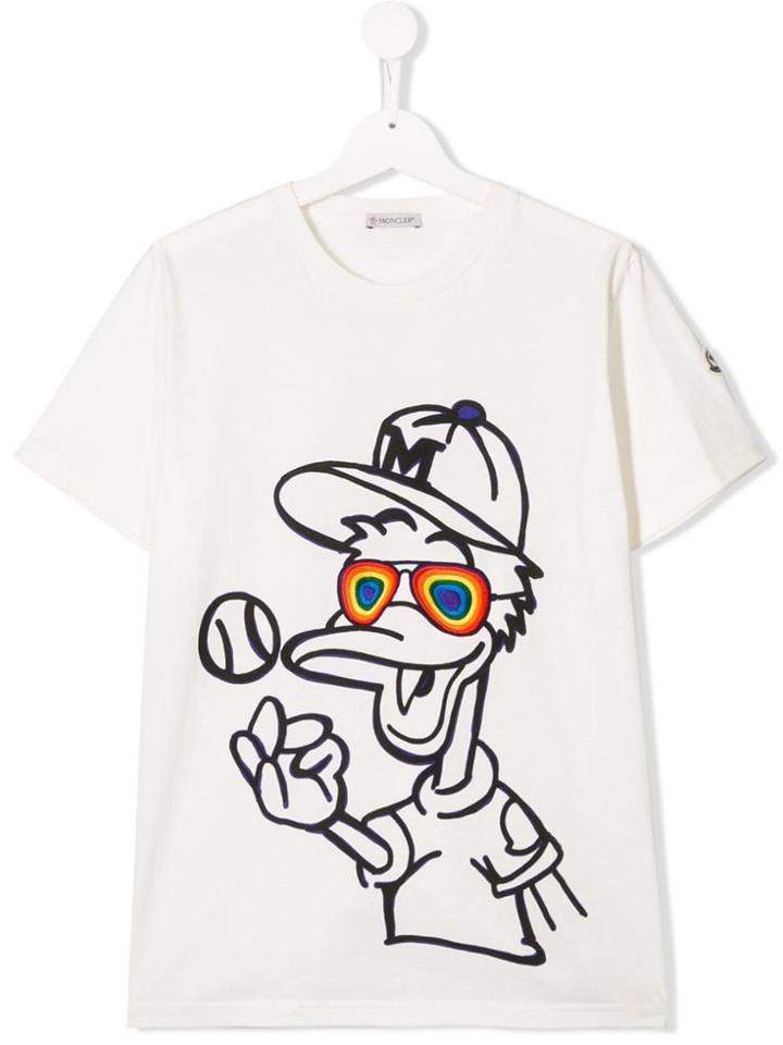 Moncler Kids Teen Duck Print T-shirt - White