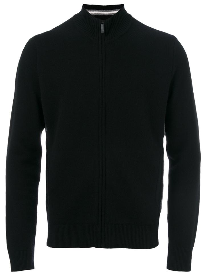 Z Zegna Zipper Long Sleeved Sweater - Black