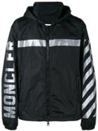Moncler X Off-white Stripe Hooded Jacket, Men's, Size: 4, Black, Polyamide