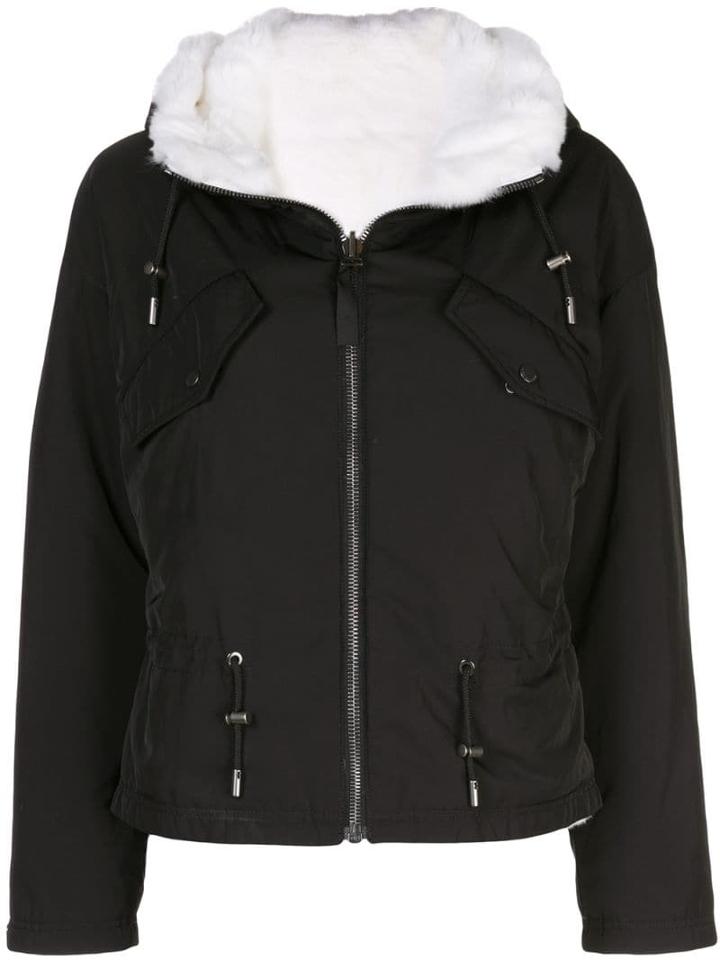 Yves Salomon Army Cropped Hooded Parka - Black