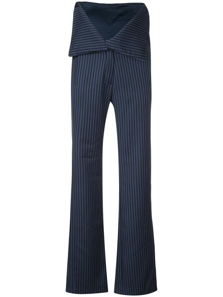 Juan Hernandez Daels High Waisted Striped Trousers - Blue