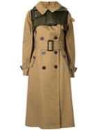 Sacai Padded Trench Coat - Brown