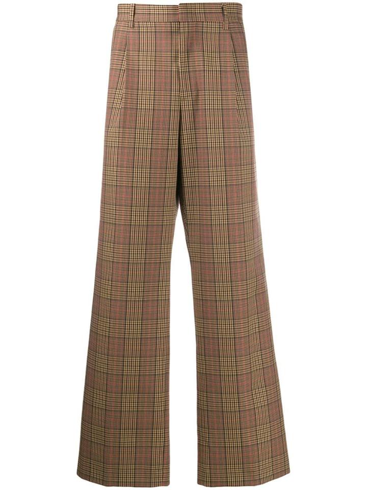 Msgm Checked Tailored Trousers - Brown