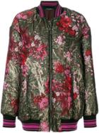 Dolce & Gabbana Floral Embroidered Long-line Bomber Jacket -
