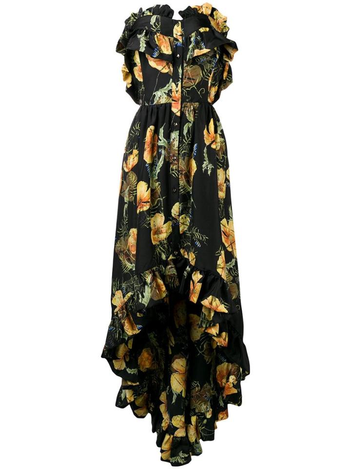 Philipp Plein Full Of Flower Evening Dress - Black