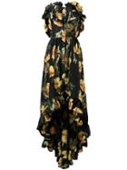 Philipp Plein Full Of Flower Evening Dress - Black