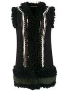 Bazar Deluxe Ethnic Embroidery Sleeveless Jacket - Black