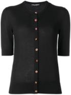 Dolce & Gabbana Decorative Button Cardigan, Women's, Size: 38, Black, Cashmere/silk