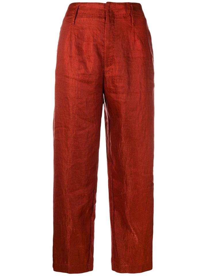 Forte Forte Straight Leg Cropped Trousers - Orange