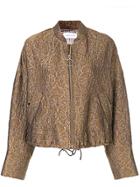 Christian Wijnants Floral Jacquard Bomber Jacket - Brown